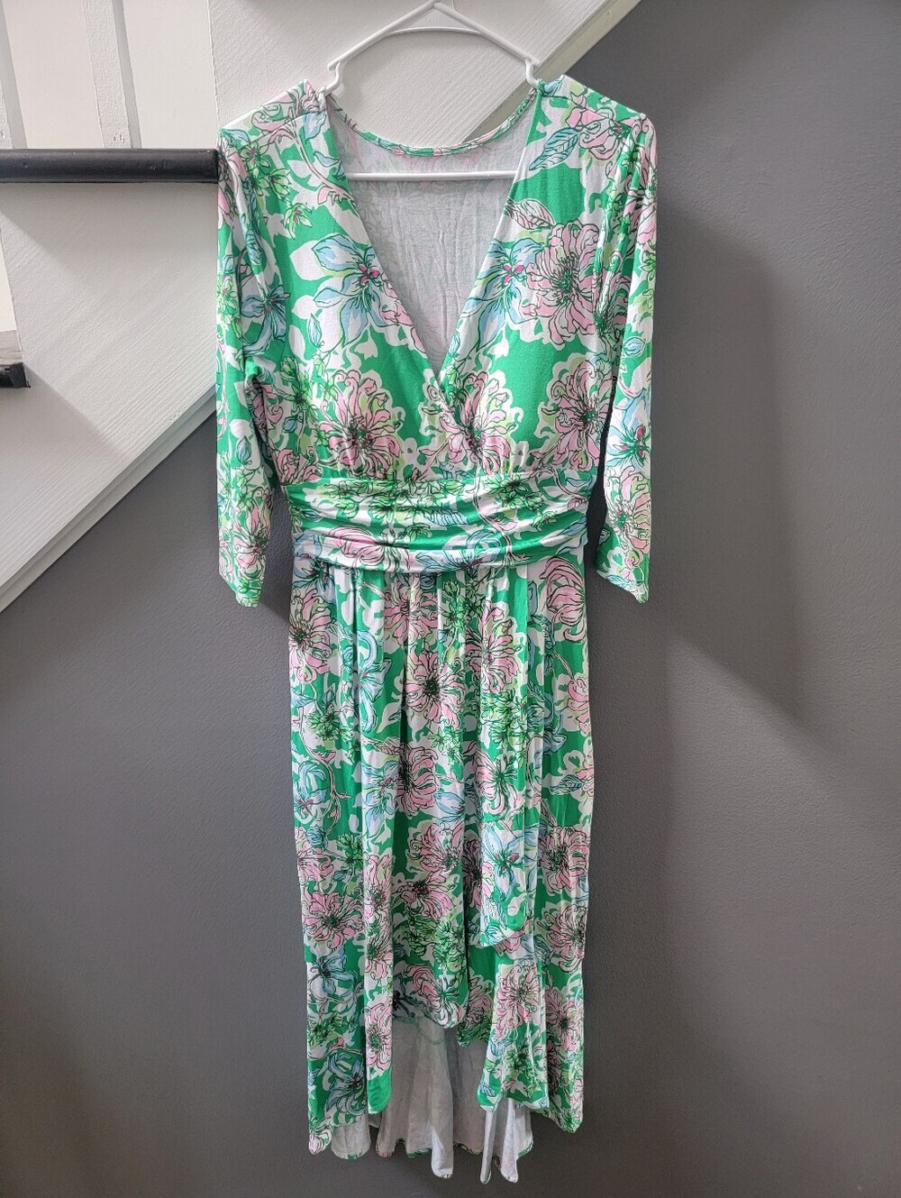 Lilly Pulitzer Women's Moana 3/4 Sleeve Maxi Dress Spearmint Blossom Small - Picture 2 of 5